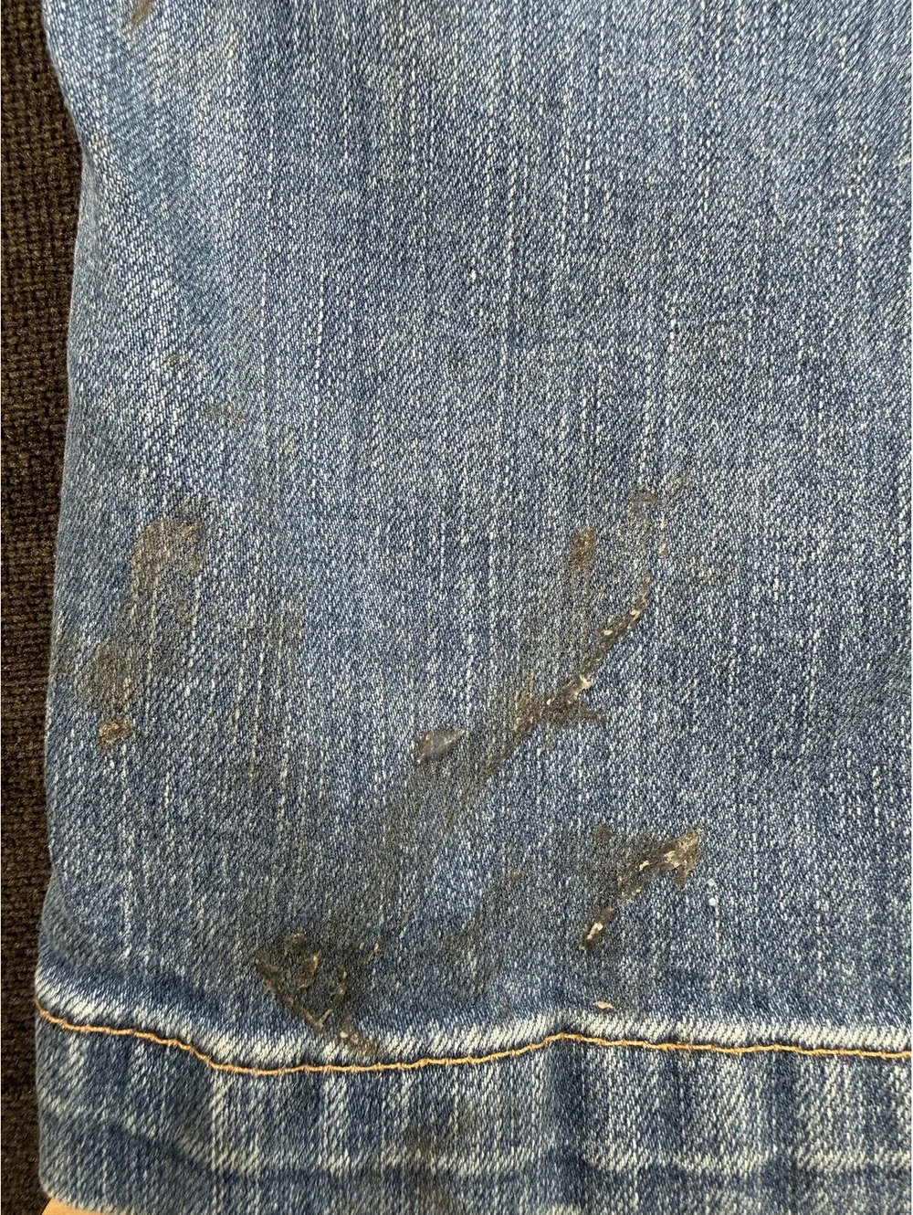 Carhartt Men's Light Blue Denim Work Jeans with Distressed Details, Size 34x34